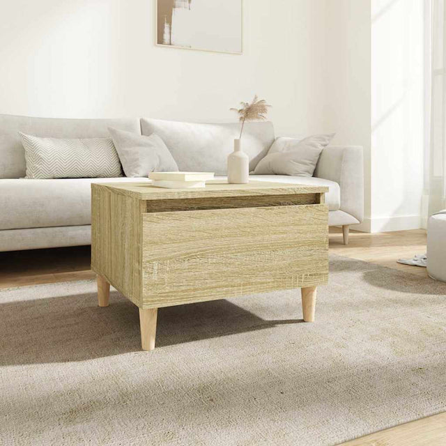 Vidaxl bijzettafel 50x46x35 cm bewerkt hout sonoma eikenkleurig