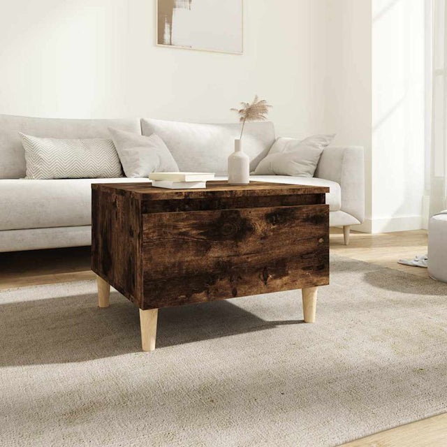 Vidaxl bijzettafel 50x46x35 cm bewerkt hout gerookt eikenkleurig