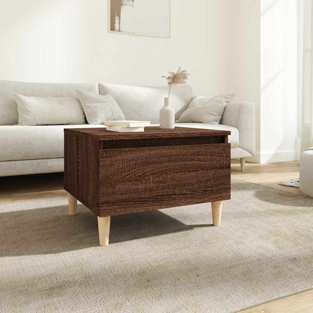 Vidaxl bijzettafel 50x46x35 cm bewerkt hout bruin eikenkleur
