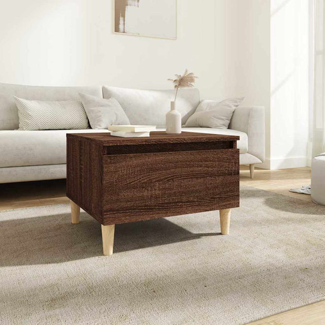 Vidaxl bijzettafel 50x46x35 cm bewerkt hout bruin eikenkleur