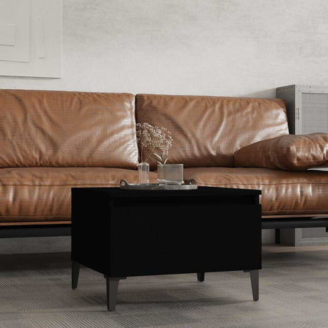 Vidaxl bijzettafel 50x46x35 cm bewerkt hout zwart