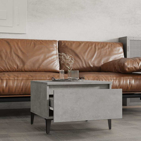 Vidaxl bijzettafel 50x46x35 cm bewerkt hout betongrijs