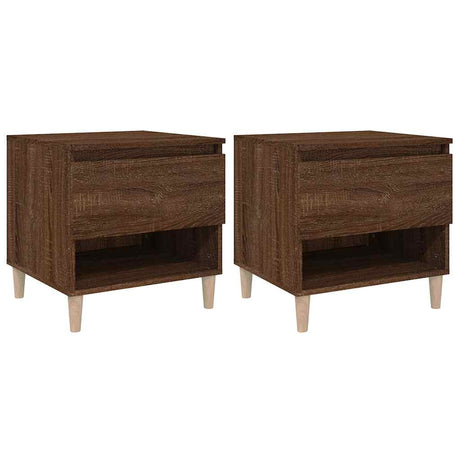 Vidaxl nachtkastjes 2 st 50x46x50 cm bewerkt hout bruin eikenkleur