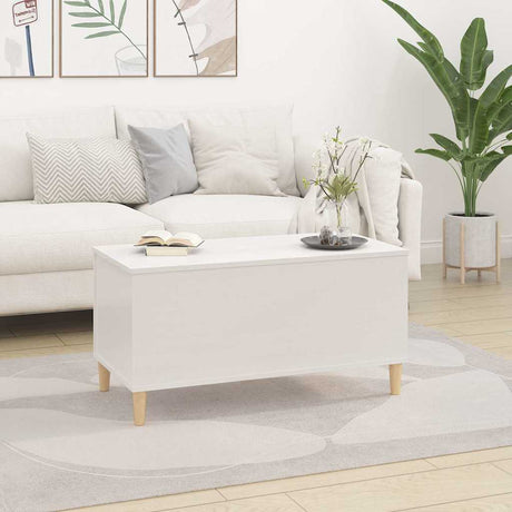 Vidaxl salontafel 90x44,5x45 cm bewerkt hout hoogglans wit