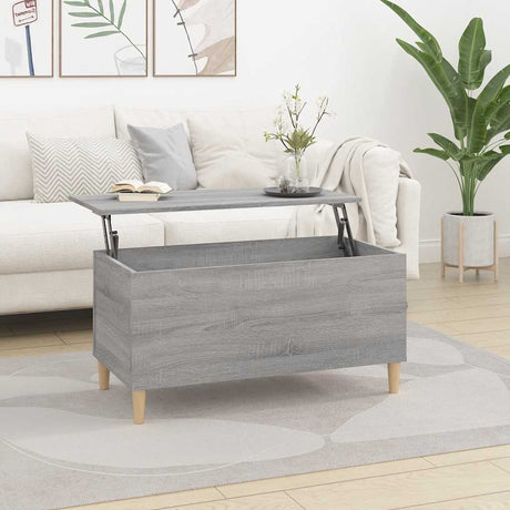 Vidaxl salontafel 90x44,5x45 cm bewerkt hout grijs sonoma eikenkleurig