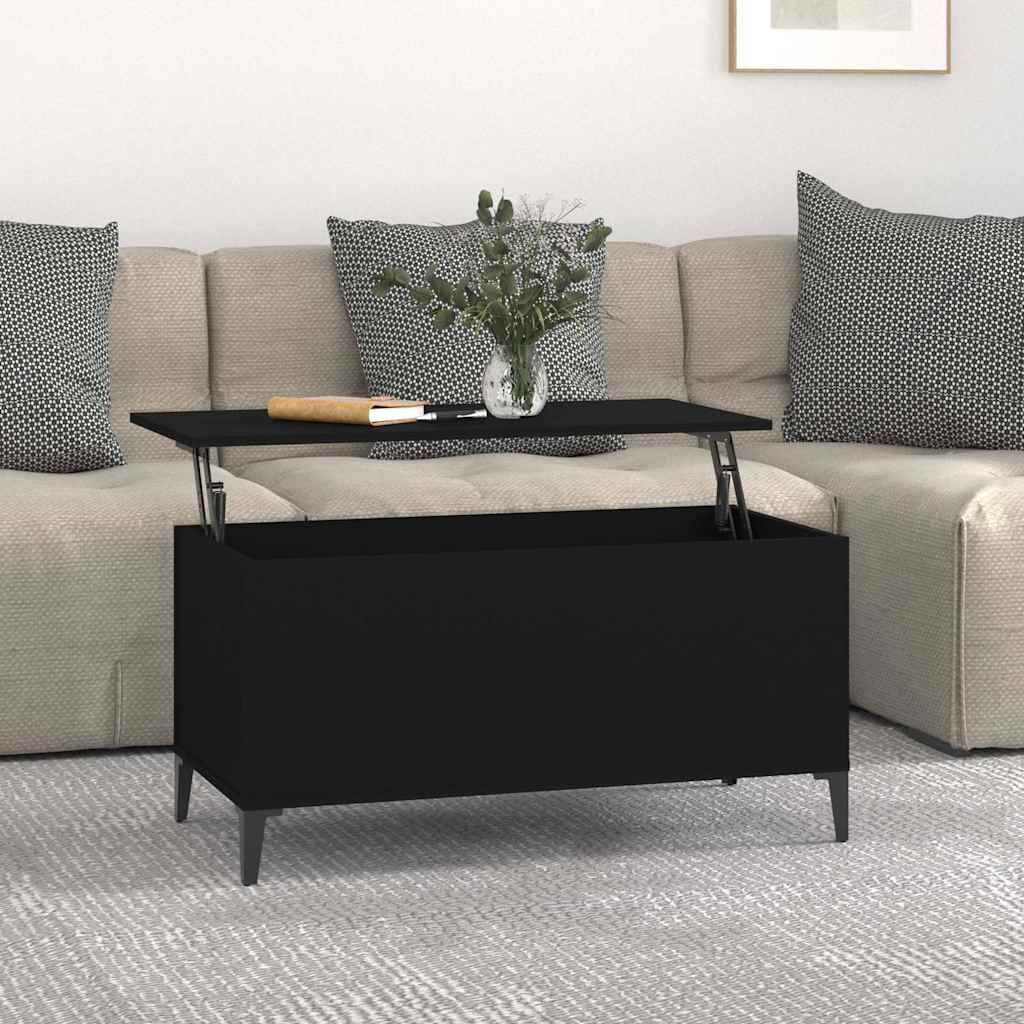 Vidaxl salontafel 90x44,5x45 cm bewerkt hout zwart