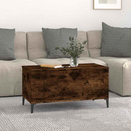 Vidaxl salontafel 90x44,5x45 cm bewerkt hout gerookt eikenkleurig