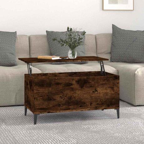Vidaxl salontafel 90x44,5x45 cm bewerkt hout gerookt eikenkleurig
