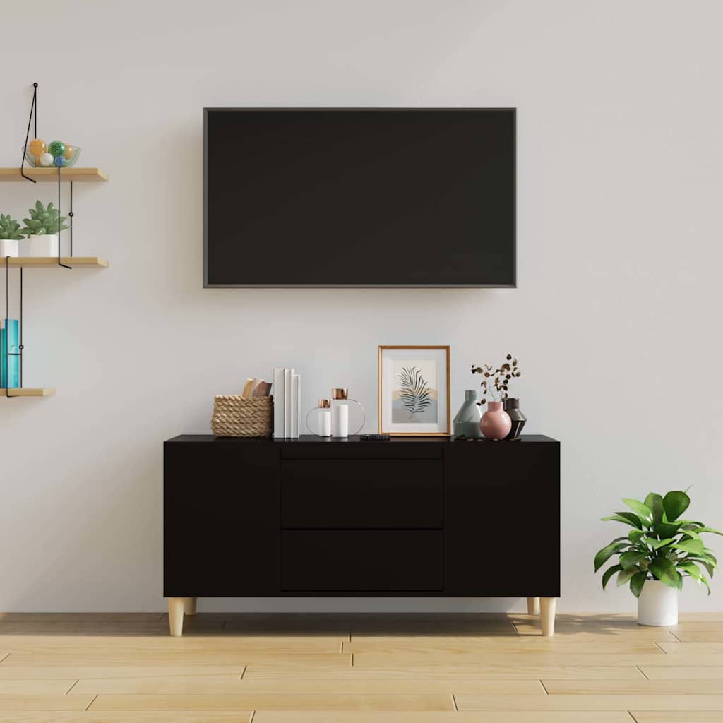 Vidaxl tv-meubel 102x44,5x50 cm bewerkt hout zwart
