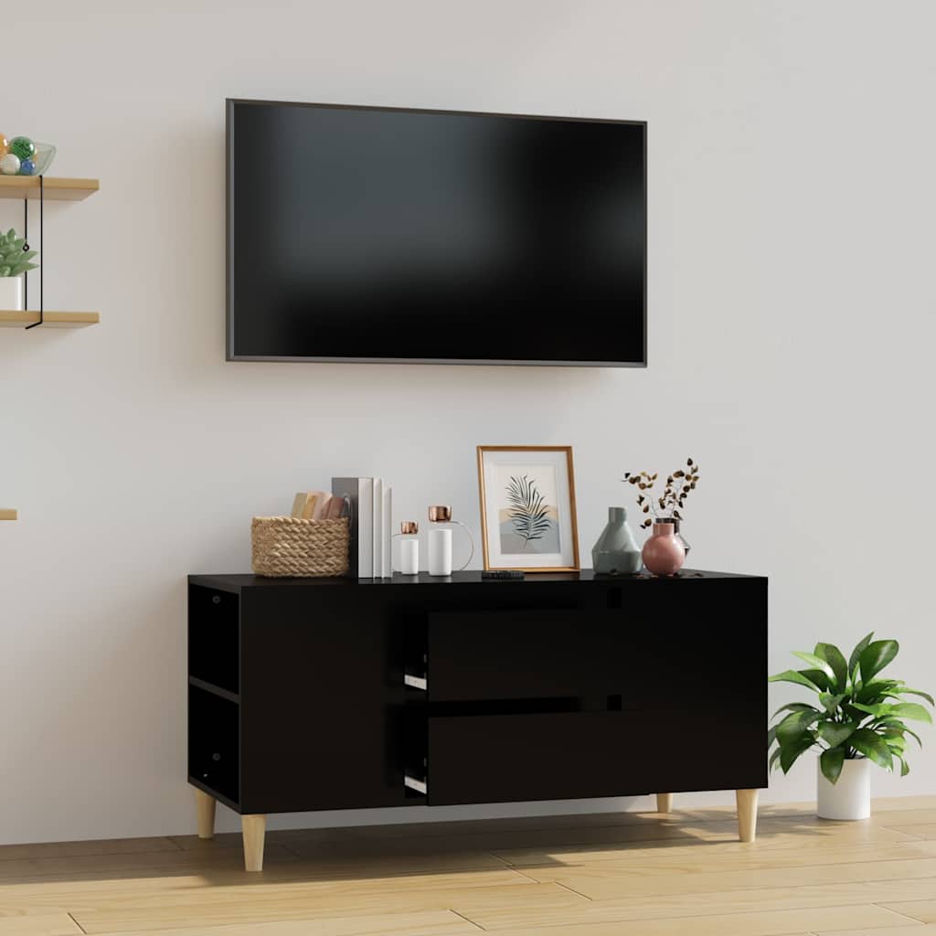 Vidaxl tv-meubel 102x44,5x50 cm bewerkt hout zwart