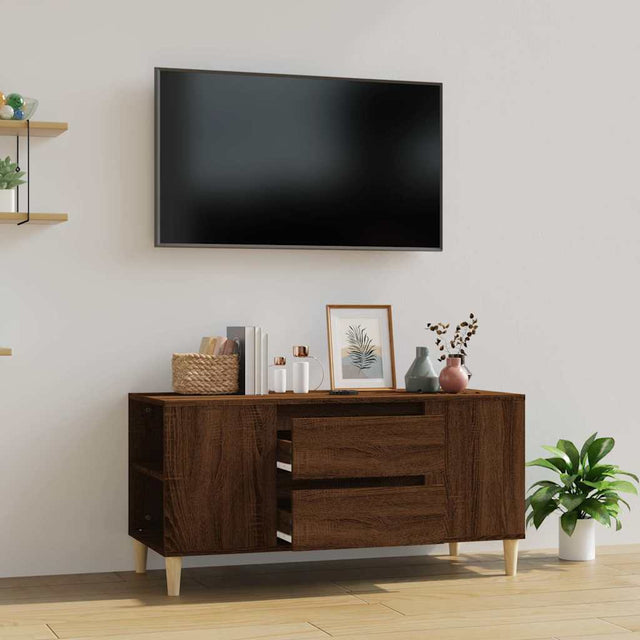 Vidaxl tv-meubel 102x44,5x50 cm bewerkt hout bruin eikenkleur