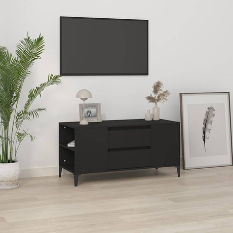 Vidaxl tv-meubel 102x44,5x50 cm bewerkt hout zwart