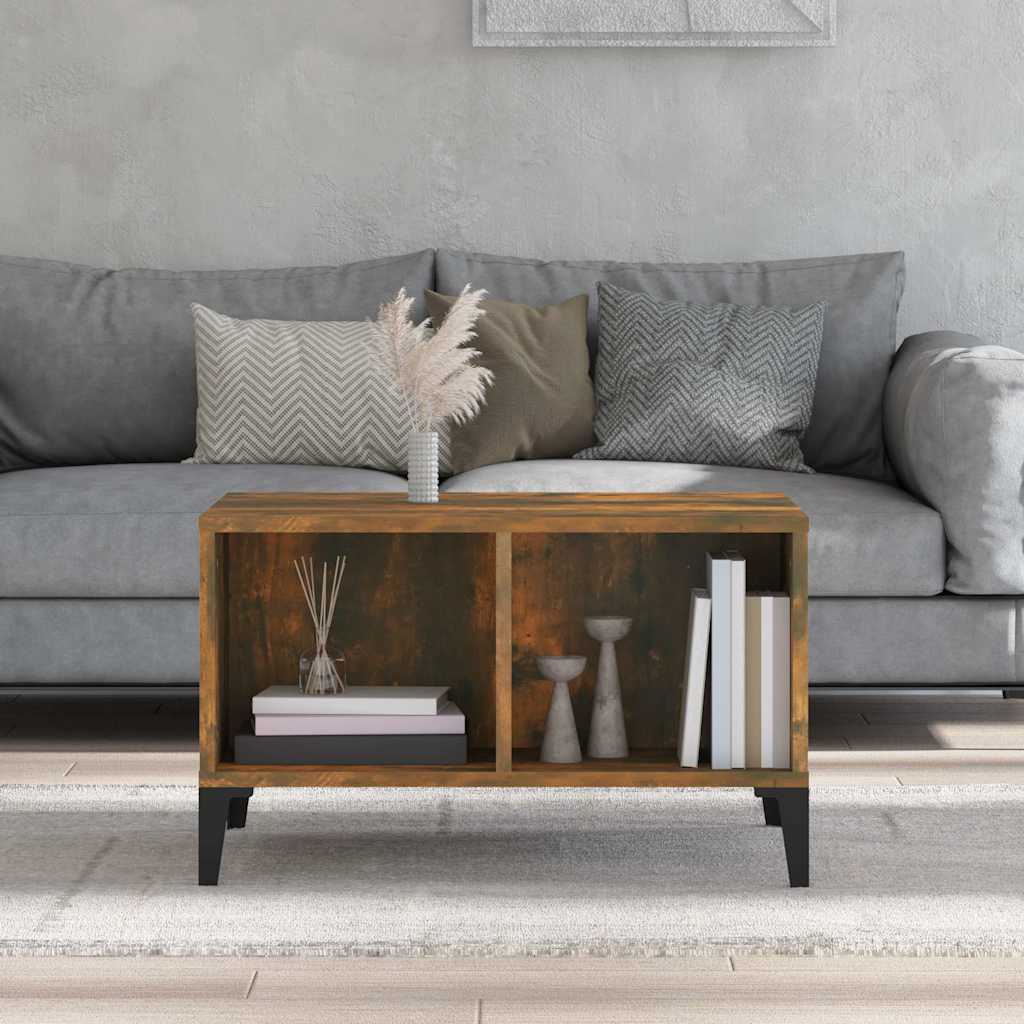 Vidaxl salontafel 60x50x36,5 cm bewerkt hout gerookt eikenkleurig