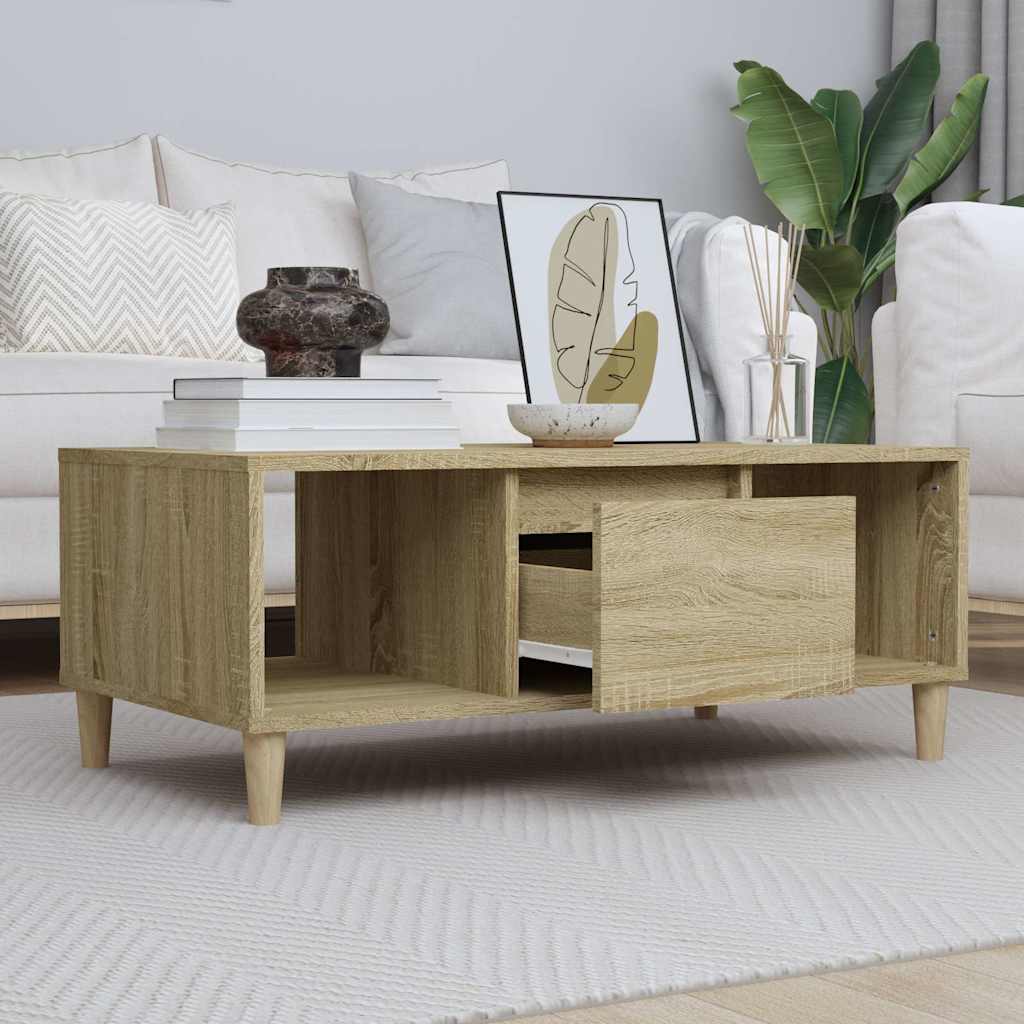 Vidaxl salontafel 90x50x36,5 cm bewerkt hout sonoma eikenkleurig