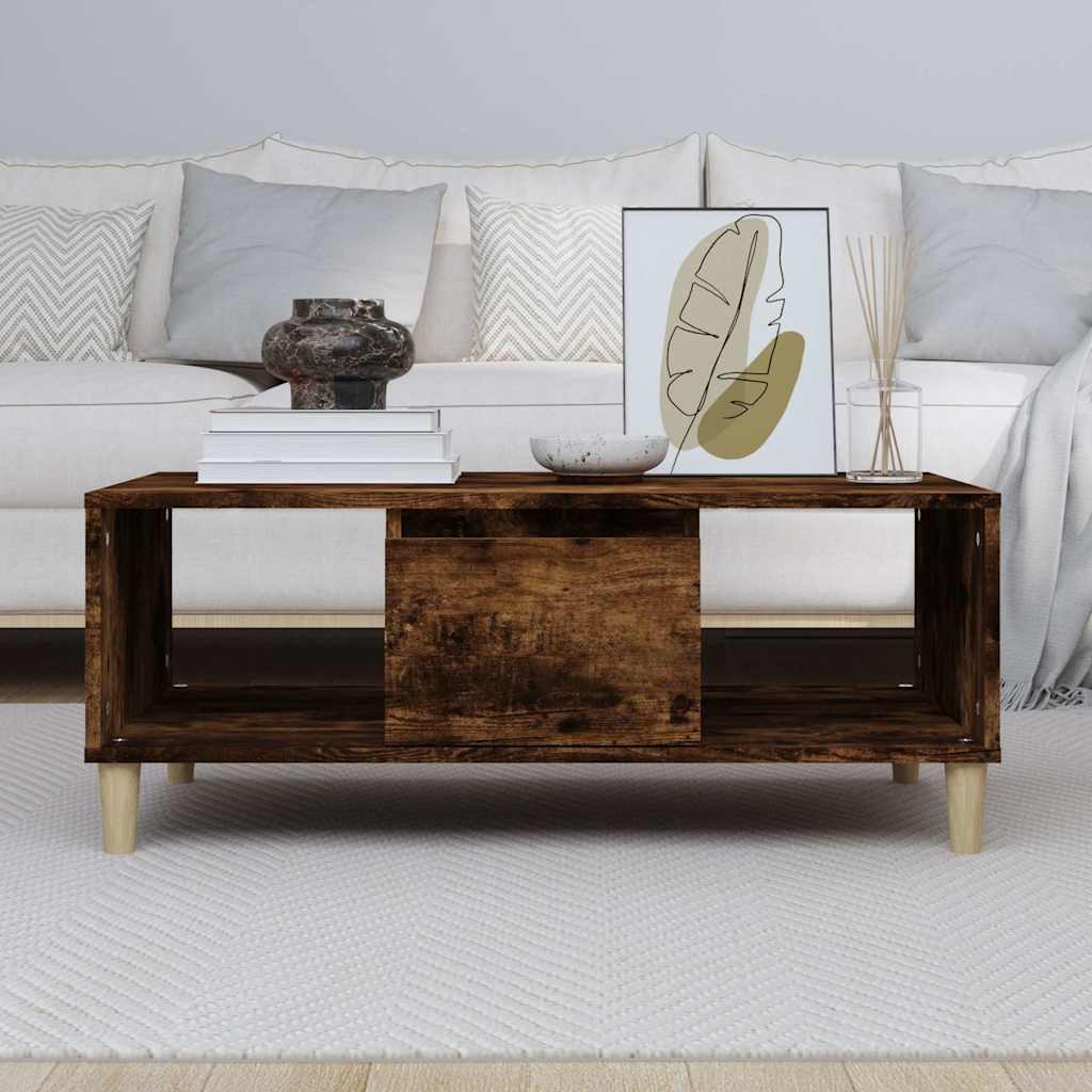 Vidaxl salontafel 90x50x36,5 cm bewerkt hout gerookt eikenkleurig