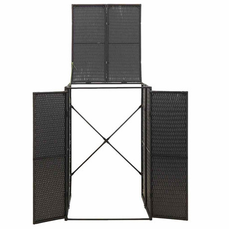 Vidaxx Containeraufbewahrung einzeln 70x80x117 cm Polyrattan schwarz