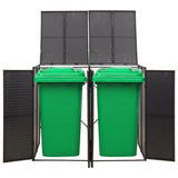 VidaXL Container-Aufbewahrung doppelt 140x80x117 cm Polyrattan schwarz