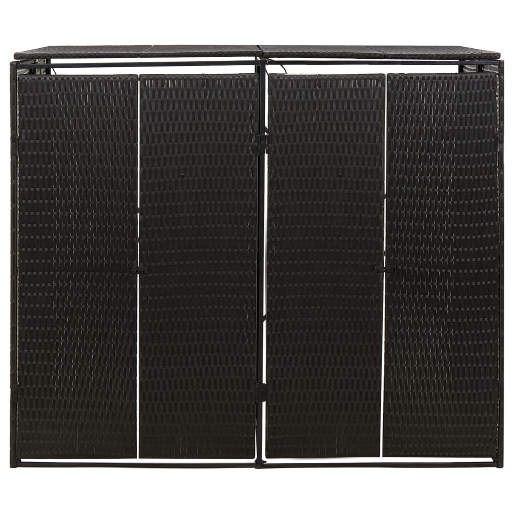 VidaXL Container-Aufbewahrung doppelt 140x80x117 cm Polyrattan schwarz