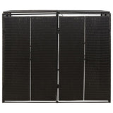 VidaXL Container-Aufbewahrung doppelt 140x80x117 cm Polyrattan schwarz