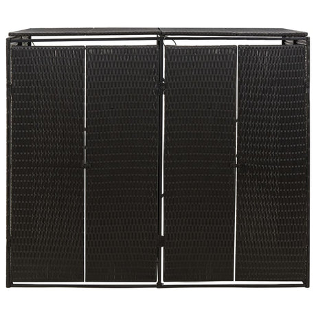 VidaXL Container-Aufbewahrung doppelt 140x80x117 cm Polyrattan schwarz