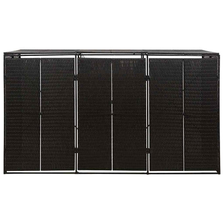 Vidaxx Containeraufbewahrung dreifach 207x80x117 cm Polyrattan schwarz