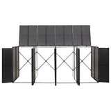 VidaXL Containeraufbewahrung vierfach 274x80x117 cm Polyrattan schwarz