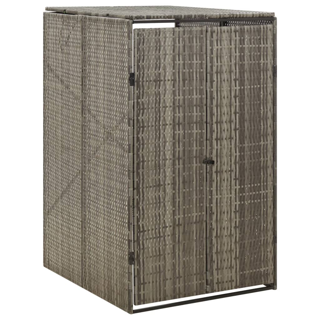 VidaXL Container-Aufbewahrung einzeln 70x80x117 cm Polyrattan grau
