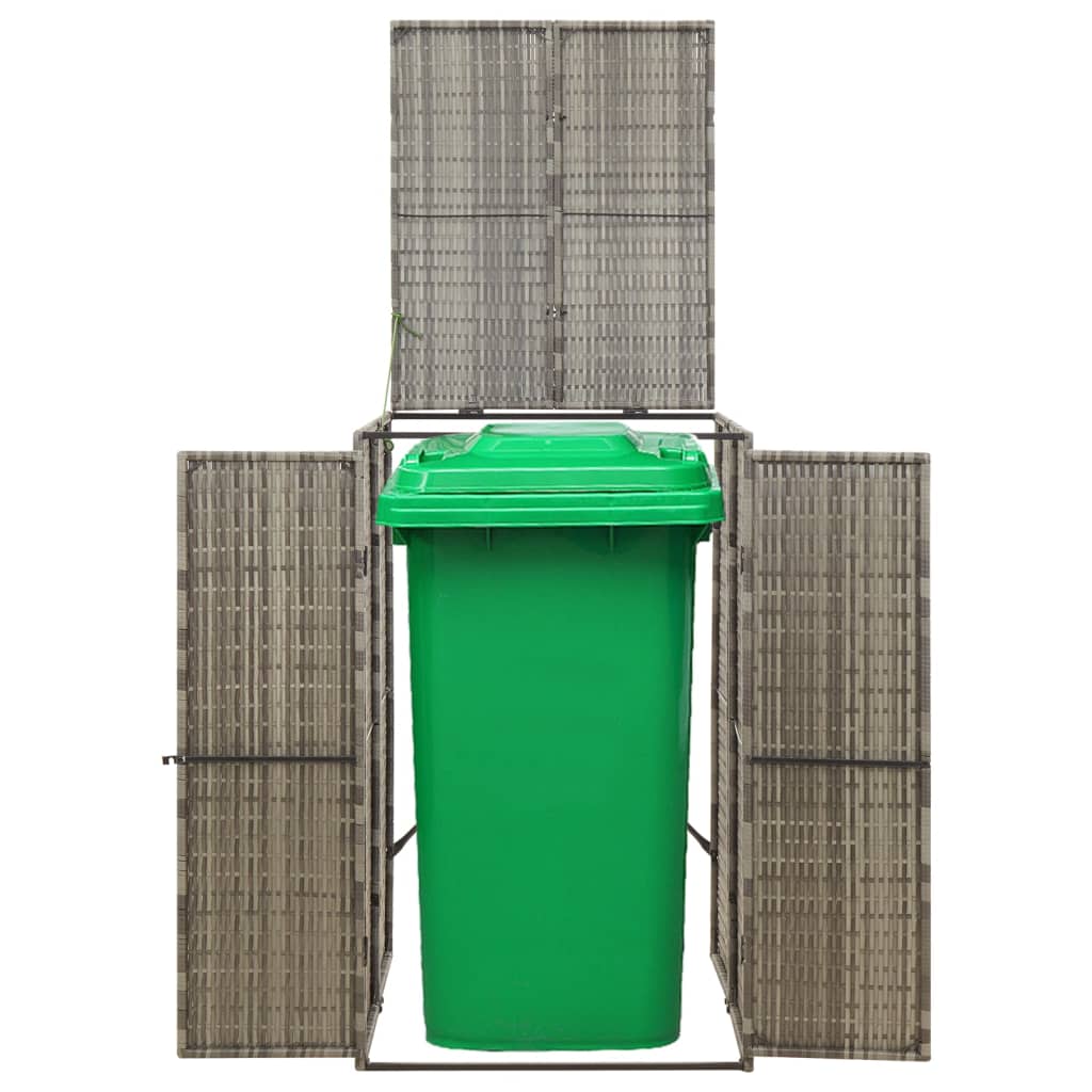 VidaXL Container-Aufbewahrung einzeln 70x80x117 cm Polyrattan grau