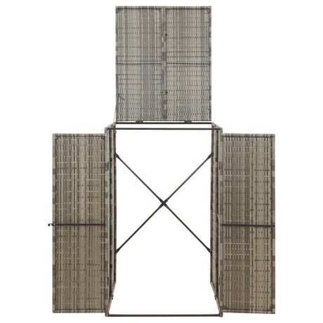 Vidaxx Container-Aufbewahrung einzeln 70x80x117 cm Polyrattan grau