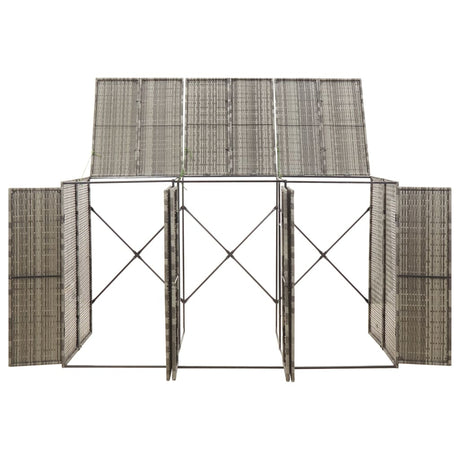 Vidaxx Containeraufbewahrung dreifach 207x80x117 cm Polyrattan grau