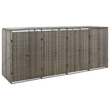 VidaXL Containeraufbewahrung vierfach 274x80x117 cm Polyrattan grau