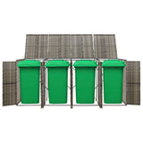 VidaXL Containeraufbewahrung vierfach 274x80x117 cm Polyrattan grau