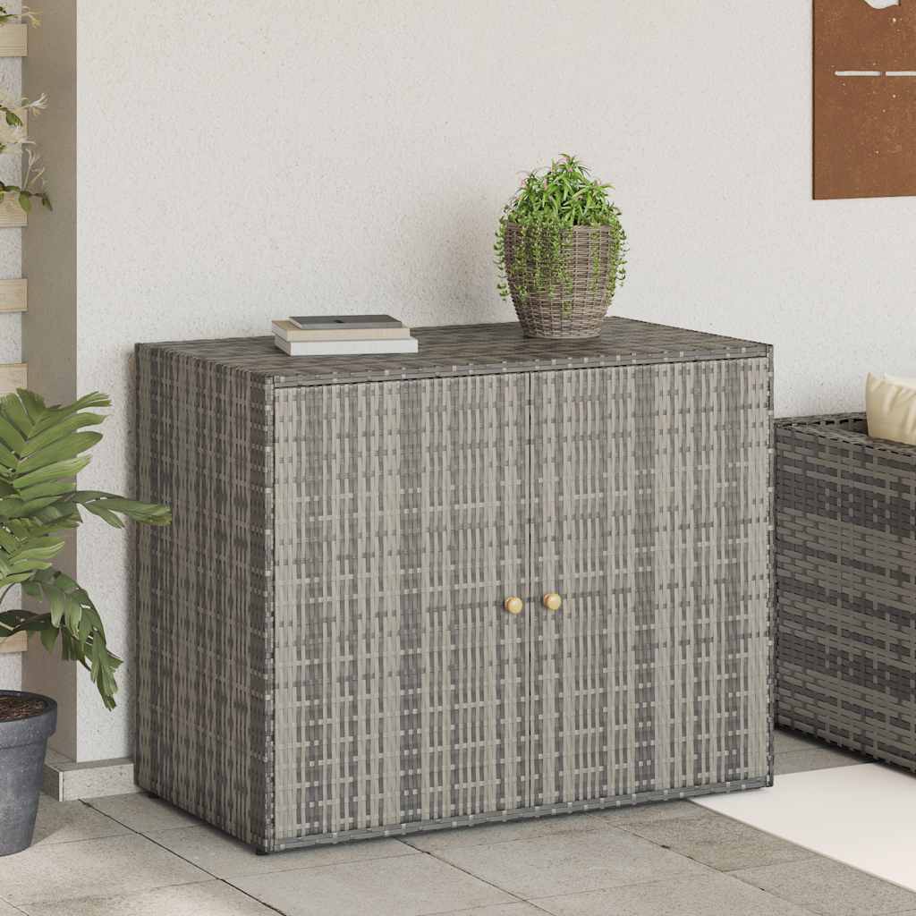 Vidaxl tuinkast 100x55,5x80 cm poly rattan grijs