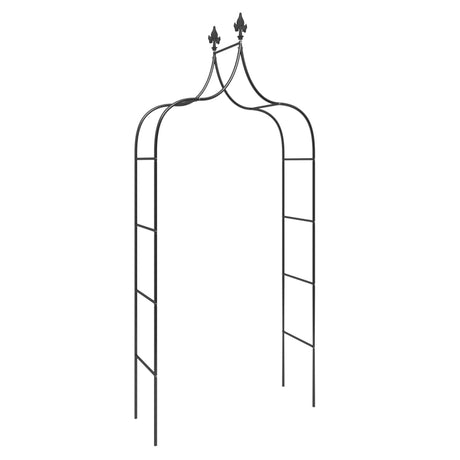 VidaXL Gartenbögen 2 Stück 120x38x260 cm Stahl schwarz