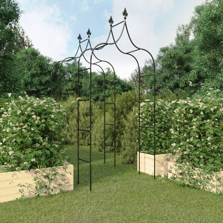 VidaXL Gartenbögen 2 Stück 120x38x260 cm Stahl schwarz