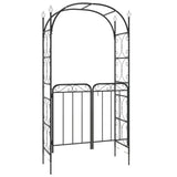 VidaXL Gartenbogen mit Tor 108x45x235 cm schwarzer Stahl
