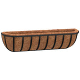 Vidaxx Wandpflanzgefäße 2 Stück mit Kokosfaser 61x19x16 cm Stahl schwarz