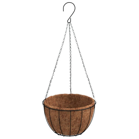 Vidaxx Hängepflanzgefäße 4 Stück mit Kokosnussbox Stahl ø 35x52 cm schwarz