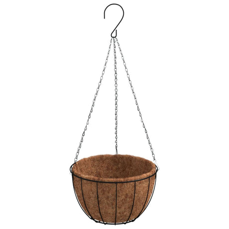 Vidaxx Hängepflanzgefäße 4 Stück mit Kokosnussbox Stahl ø 40x63 cm schwarz