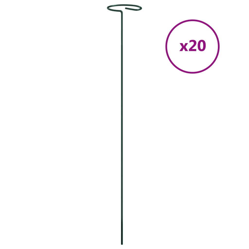 VidaXL Pflanzenstecker 20 Stk. 40 cm Stahl dunkelgrün
