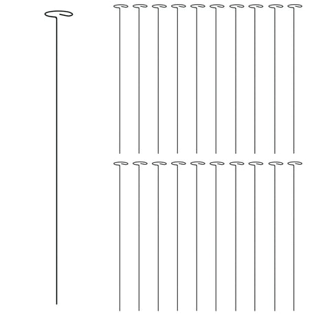 VidaXL Pflanzenstäbe 20 Stk. 61 cm Stahl dunkelgrün