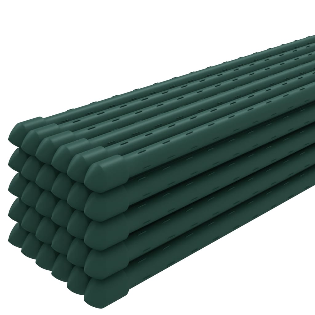 VidaXL Pflanzenpfähle 30 Stk. 180 cm Stahlgrün