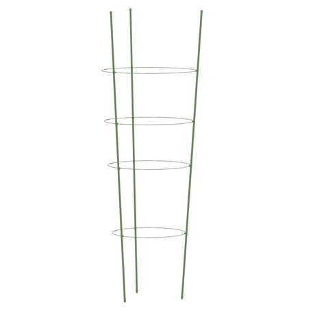 VidaXL Pflanzenstützen 5 Stück mit 4 Ringen 90 cm Stahl grün