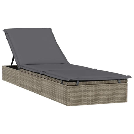 Vidaxl ligbed met tafel 1 st poly rattan grijs