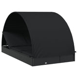 Vidaxl ligbed 2-persoons met rond dak 211x112x140 cm poly rattan zwart