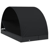 Vidaxl ligbed 2-persoons met rond dak 211x112x140 cm poly rattan zwart