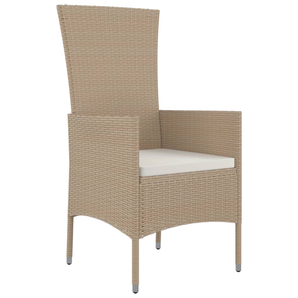 Vidaxl tuinstoelen 2 st met kussens poly rattan beige