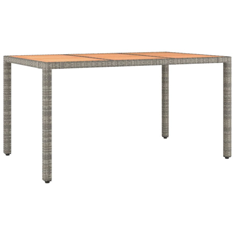Vidaxl tuintafel met houten blad poly ratten en acaciahout grijs
