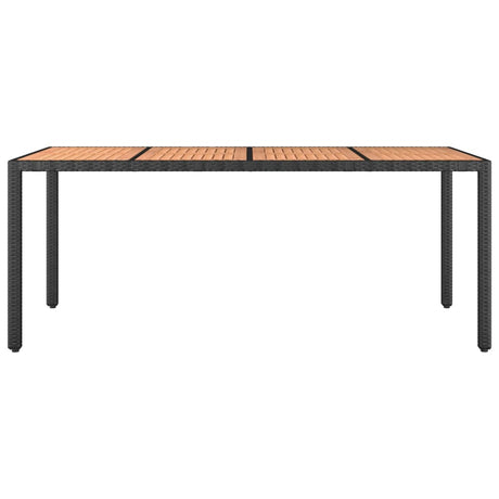 Vidaxl tuintafel met houten blad poly ratten en acaciahout zwart