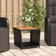 Vidaxl salontafel met houten blad poly ratten en acaciahout zwart